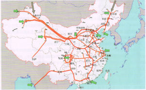 中国天然气管输网路